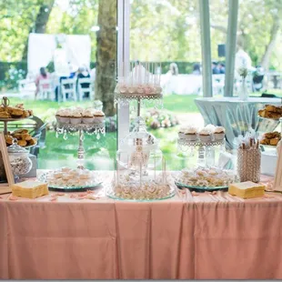 a table with desserts
