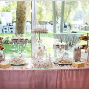 a table with desserts