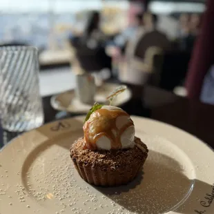 Apple tart with vanilla ice cream.