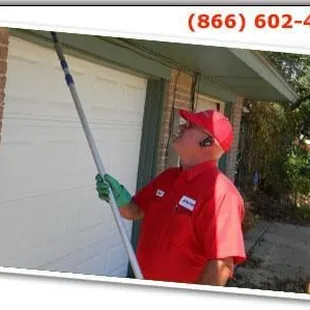 Each time we come to your home, we de-web the structure and knock down wasp and hornets nests to help keep your home bug free...