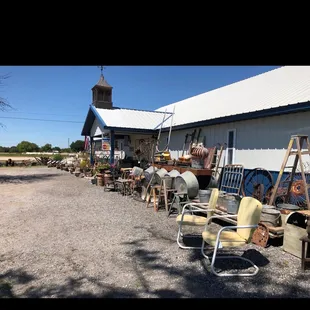 Old and new stuff.  Individual booths inside.