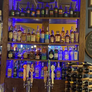 a bar filled with liquor