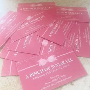 Our cute little business cards :)