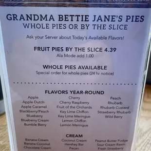Pie selection - nom nom