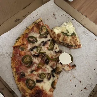 Good Veggie pizza and White Pizza.
