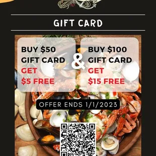 It's holiday season! Feast mode ON! Here is our deal for whole month, BUY $50 GET $5 FREE. BUY $100 GET $15 FREE. come to store to get it.