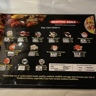 the menu