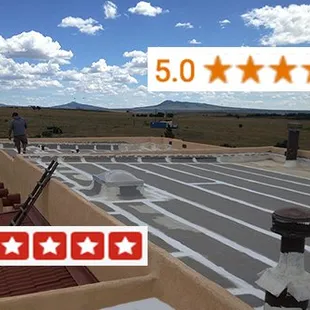 Full Roof Refurb on Modified Bitumen Roof. 5 Stars.  Saved this Homeowner Thousands over New roof.