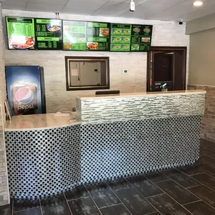 he front desk of a restaurant