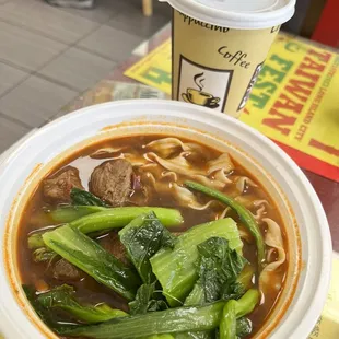 black tea noodle soup from menu