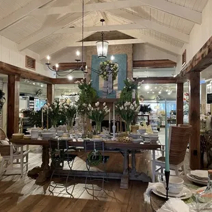 the dining room of a home