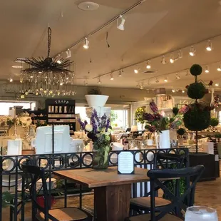 Seating is limited but has a great view of the home goods!