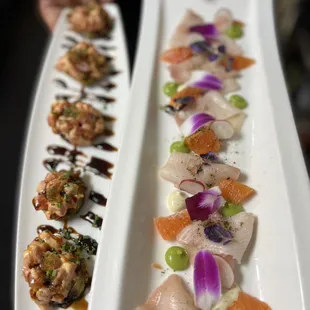 Hamachi Crudo &amp; Spicy Yellowfin Tuna