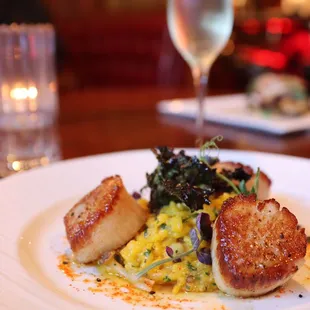 Maine Diver Scallops with Saffron Risotto