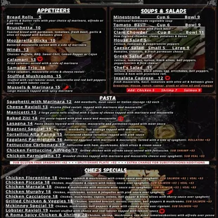 the menu