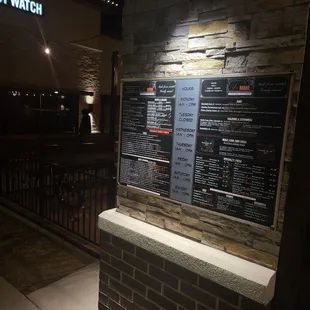 Menu posted outside