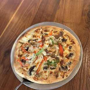 My personal chicken/Alfredo with bell peppers and mushrooms