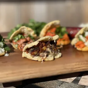 a variety of tacos