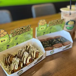 Takoyaki and spam musubi