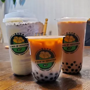Oreo tornado, thai milk tea, Hong Kong milk tea