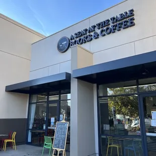 Entrance has sidewalk seating  as well