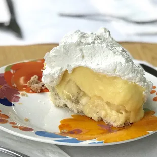 a piece of pie on a plate