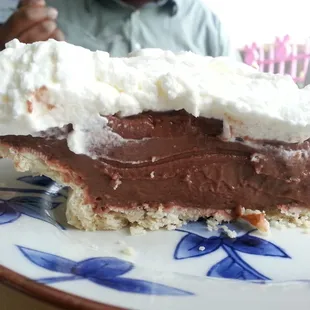 Slice of chocolate cream pie- my personal favorite!