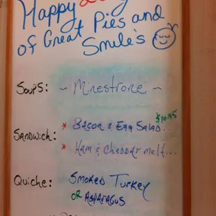 Daily specials! Yum!