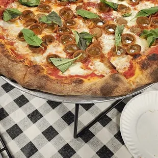 Extra cheese and sasuage cup pie.