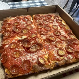 Sicilian Pizza with Pepperoni