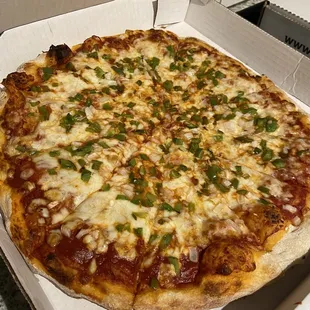 14 inch, two topping pizza