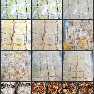 Handmade pistachio, walnut, lemon chiffon, rootbeer float, butter finger, Pecan praline, caramel pretzel and sea salt, Rocky Road and more.