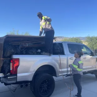 They got all 17 bags of packing material and over 4' high stack of knocked down cardboard