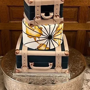 Birthday cake with a travel theme