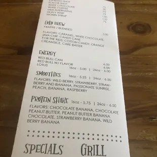 menu