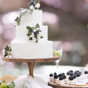 a white wedding cake