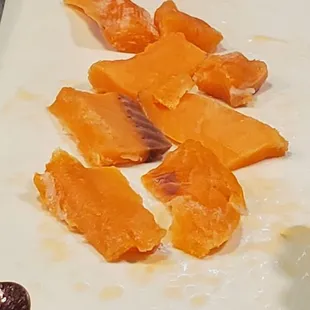 Frozen salmon sashimi