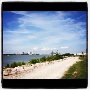 Man made levee you travel on and learn the history of the 9th Ward