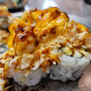 Baked seafood roll