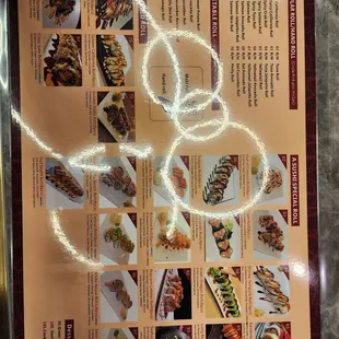 Back of menu. Again sorry for glare