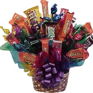 Our candy arrangements can be made out of any candy you wish.  Great for Valentine's Day, Get Well, Birthdays &amp; more