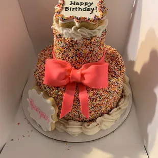 a birthday cake in a box