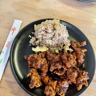 Orange chicken w fried rice