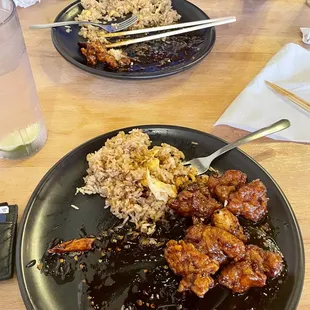 Orange chicken w fried rice (my left overs - so much food!!!)