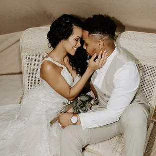 Elopement inside our bell tent