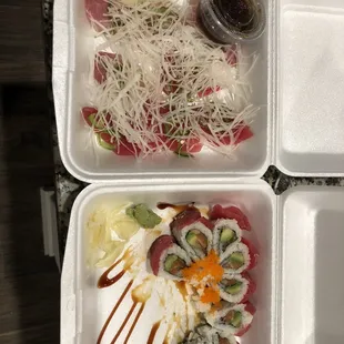 New Style Sashimi and Cherry Blossom Roll