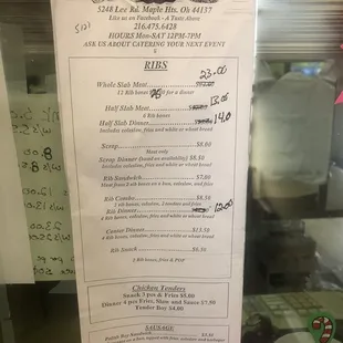 Menu from 12/26/20