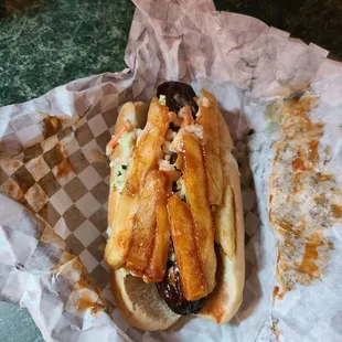 Polish boy, light sauce, meat extra cooked