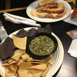 Artichoke dip &amp; club sandwich