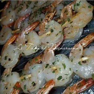Shrimp Scampi skewers